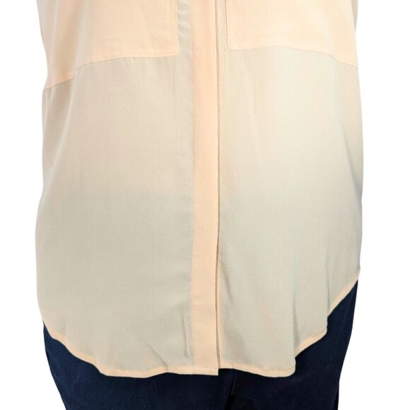 Max Studio Large NWT Sleeveless Peach Silk Collared Blouse - Picture 5 of 9